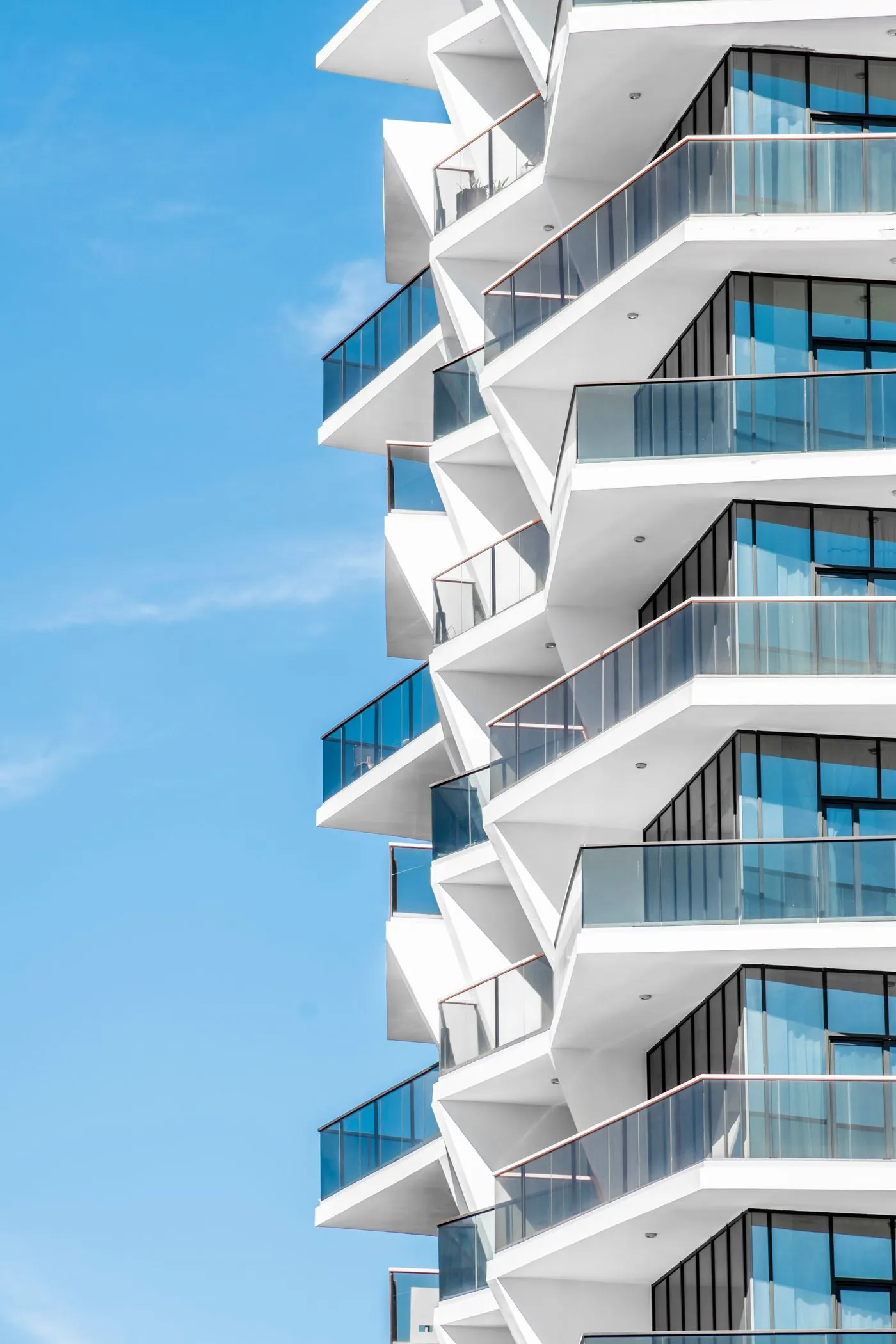 Clean geometric lines of modern architecture in Dubai